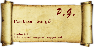 Pantzer Gergő névjegykártya